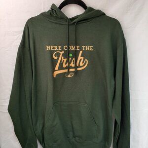 New Size Medium Here Come The Irish Dark Green Pullover Hoodie